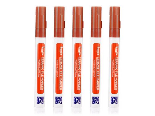 Lot de 5 stylos de réparation pour joints de carrelage brun rougeâtre