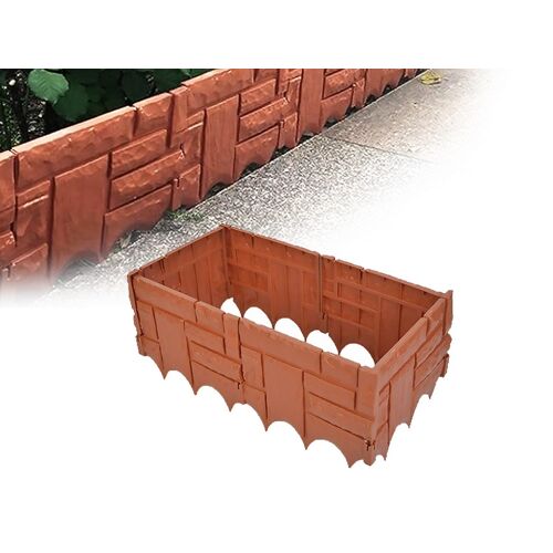 Lot De 6 Bordures De Jardin En Plastique Rouge Pour Massifs De Fleurs Et Pelouses