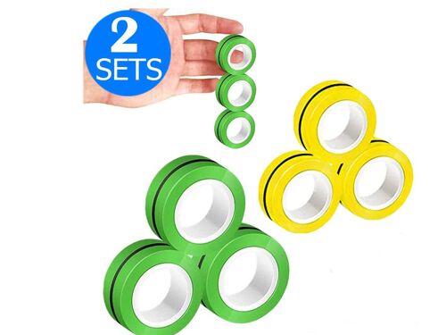 Jeu De Bagues Magnétiques Pour Adultes - Ensemble Jaune Et Vert
