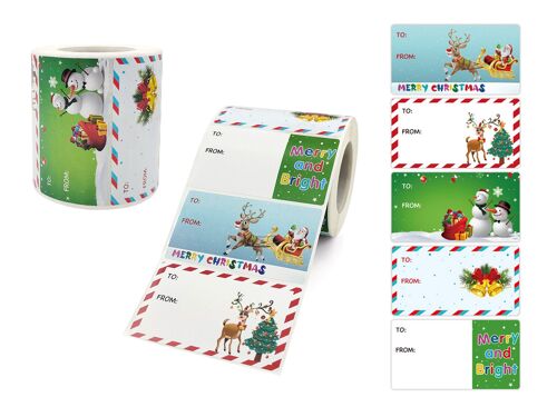 500 étiquettes et autocollants cadeaux de Noël auto-adhésifs pour cartes et cadeaux