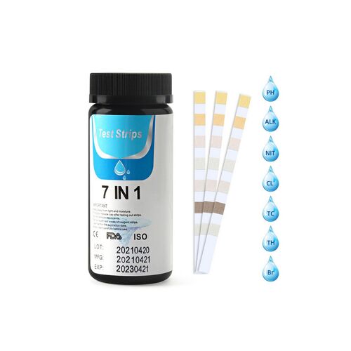 Kit de 50 bandelettes de test d'eau 7 en 1 pour piscine et spa