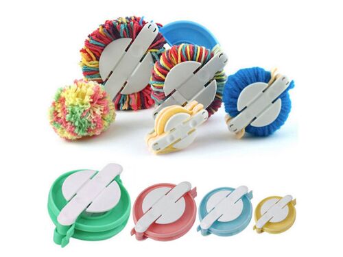 Kit De 8 Pompons Pour Loisirs Créatifs Avec Outils De Tricot.