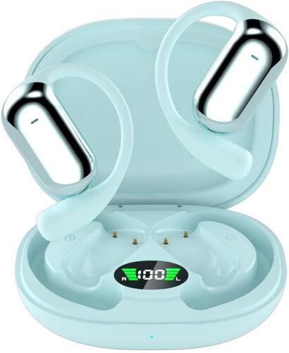 LORANKA-Ecouteurs Bluetooth sans Fil Sport, Oreillette Bluetooth 5.4 sans Fil Écouteur Conduction Osseuse Earphones, Écran LED HiFi Stéréo Casque Sport Ecouteur pour Running