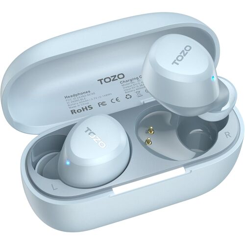 LORANKA-A1 Écouteurs Bluetooth sans Fil Ecouteurs Bluetooth 5.3 avec ORIGX Acustique 32H Lecture EQ Ajustement Ultraléger USB Type C IPX5 Bleu