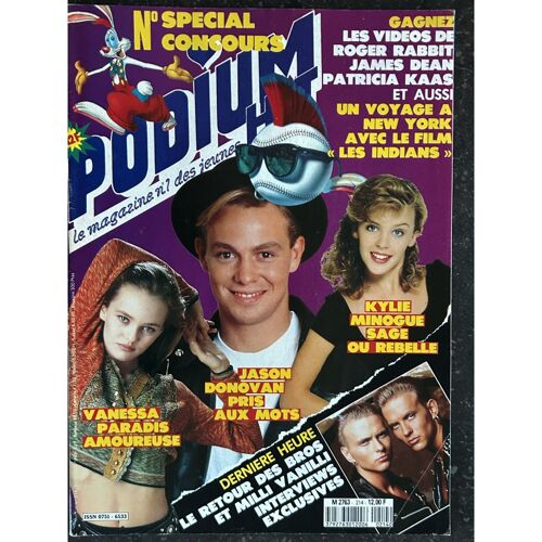 Podium Hit 214 Novembre 1989 Vanessa Paradis Jason Donovan Kylie Minogue Bros Milliu Vanilli Interviews