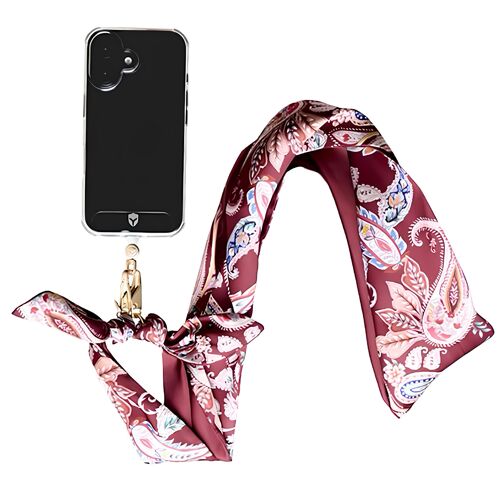 Bandoulière Foulard Amovible pour Smartphone Universel Motif Bandana Force Case Bordeaux