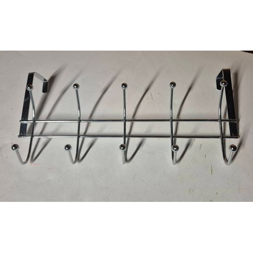 Patère porte-manteaux à suspendre 5 crochets métal chromé largeur 40 cm