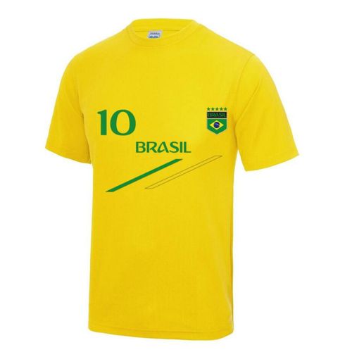 T-Shirt Foot Brésil Jaune Mixte – Maillot Sport Supporter 10