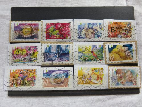 Lot De 12 Timbres Oblitérés Autoadhésifs "L'Ouïe" - 2016