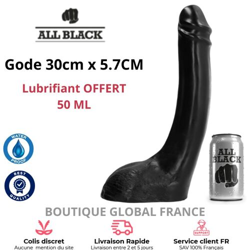 Gode Sextoy All Black Grande Taille Enorme 30cm Fisting Godemichet Homme Femme Plaisir Intense