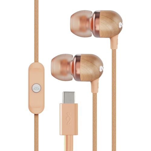 LORANKA-House of Smile Jamaica Écouteurs filaires USB-C avec transducteur de 9,2 mm - Écouteurs Intra-Auriculaires durables, Câble Anti-enchevêtrement, Microphone intégré, Cuivre