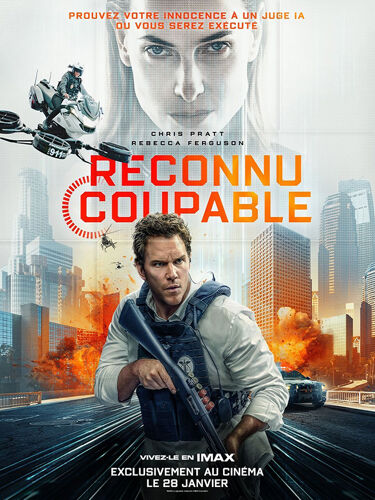 Reconnu Coupable (Mercy) - Véritable Pre-Affiche De Cinéma Pliée - Format 120x160 Cm - De Timur Bekmambetov Avec Chris Pratt, Rebecca Ferguson, Annabelle Wallis - 2026