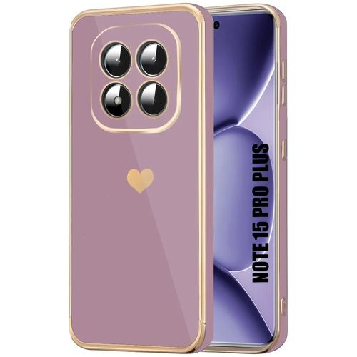 Coque pour Xiaomi Redmi Note 15 Pro Plus 5G, Silicone Motif Coeur Souple Anti-Rayures Violet - E.F.Connection