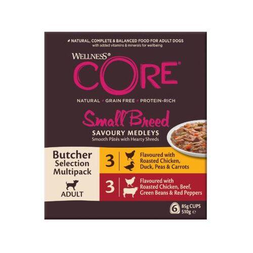 Wellness Core 76344104575 Pâtée Pour Chien Boeuf, Poulet, Canard Adulte 85 G