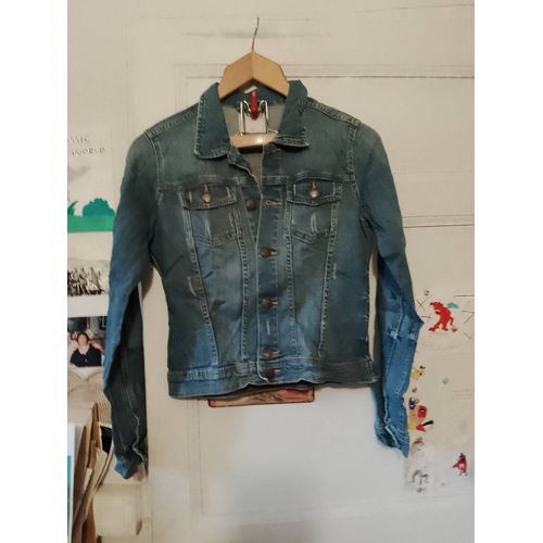 Veste En Jean Bleu 36 S Camaïeu.