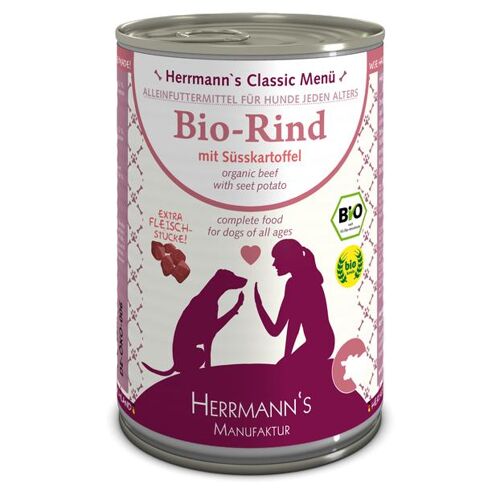 Herrmann's Manufaktur Hm-D0800-400-1 Pâtée Pour Chien Boeuf, Patate Douce Adulte 400 G