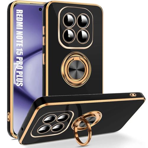 Coque Anneau pour Xiaomi Redmi Note 15 Pro Plus 5G, Protection Silicone Anti-Rayures - Noir - E.F.Connection