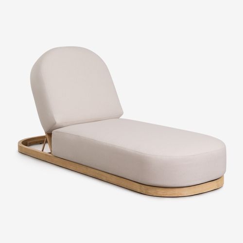 Chaise Longue Inclinable En Bois D'acacia Verona Acacia Marron Clair