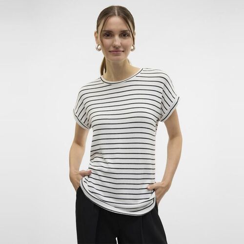 Pull Brianna À Rayures En Maille Fine Col Rond Femme Vero Moda