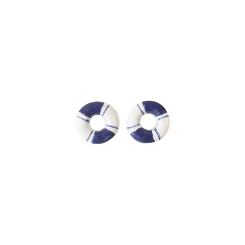 6 CONFETTIS RÉSINE BOUÉE SAUVETAGE DÉCO 2.5CM BLEU