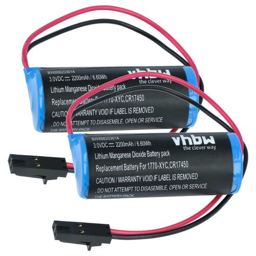 vhbw 2x Pile compatible avec Allen Bradley 1785-L60C15, 1785-L60C, 1785-L46L, 1785-L60B PLC Contrôleur Logique Programmable (2200mAh, 3V, Li-MnO2)