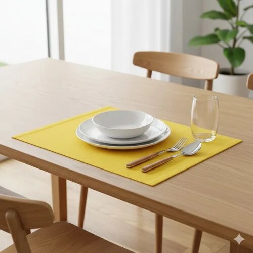 Set De Table - Jardin - Coton 100% - Jaune Vif - 33 X 45 Cm