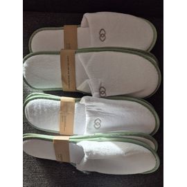Chaussons Sofitel Luxe Hôtel Coton Blanc Unisexe Taille Unique Neuf 4 Paires