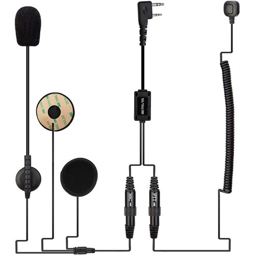 Casque Moto Casque, Radio Bidirectionnelle Casque Compatible Rt24 Rt27 Rb637 Rb628, Avec Finger Ptt Et Microphones (1 Pack)