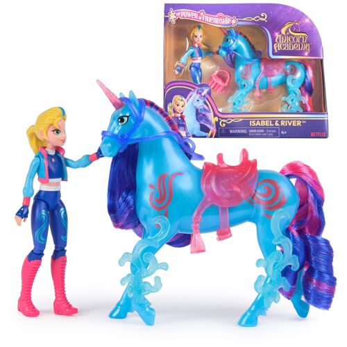 Unicorn Academy - L'Ecole des Licornes - Licorne River + Poupée Isabel - Licorne, Poupée Et Accessoires À Collectionner - Jouets Inspirés De La Série L'Ecole des Licornes - Jouet Enfant 4 Ans Et +