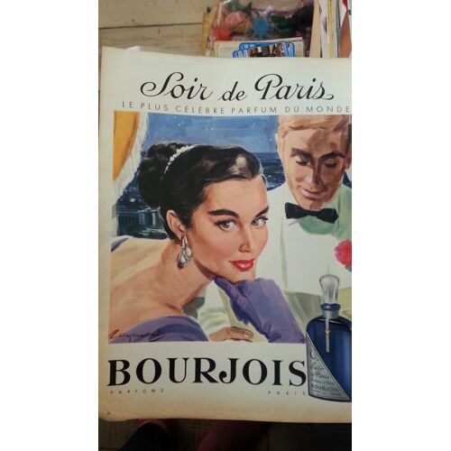 Grande Publicité Papier: Parfum Soir De Paris De Bourjois, Parue Dans La Presse En 1957