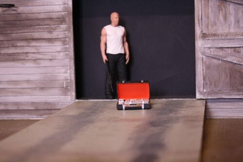 élément diorama garage 1/18 attaché case mallette Dollar USA $ no figurine