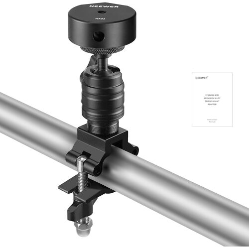 NEEWER Kit d'Accessoire de Fixation à Pince Compatible avec Starklink Mini Poteaux & 25-28mm¿Support de Poteau de Galerie de Toit à Angle Réglable avec Adaptateur Conversion pour Poteau d'échelle¿ST92