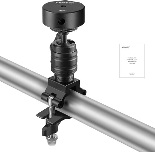 NEEWER Kit d'Accessoire de Fixation à Pince Compatible avec Starklink Mini Poteaux & 25-28mm¿Support de Poteau de Galerie de Toit à Angle Réglable avec Adaptateur Conversion pour Poteau d'échelle¿ST92