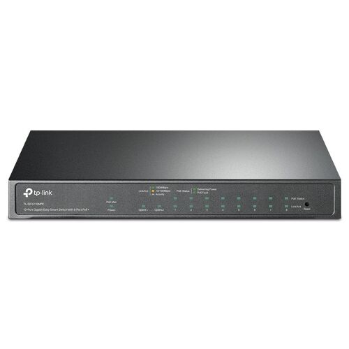 TP-Link TL-SG1210MPE commutateur réseau Géré L2 Gigabit Ethernet (10/100/1000) Connexion Ethernet, supportant l'alimentation via ce port (PoE) Noir