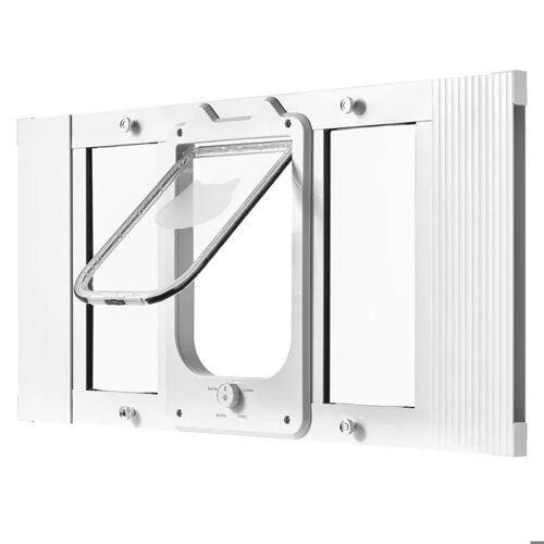 Chatière Pour Fenêtre - Duoku - Skt-02 - Réglable 68,6–81,3 Cm - Fermeture Magnétique 4 Modes - Aluminium/Verre