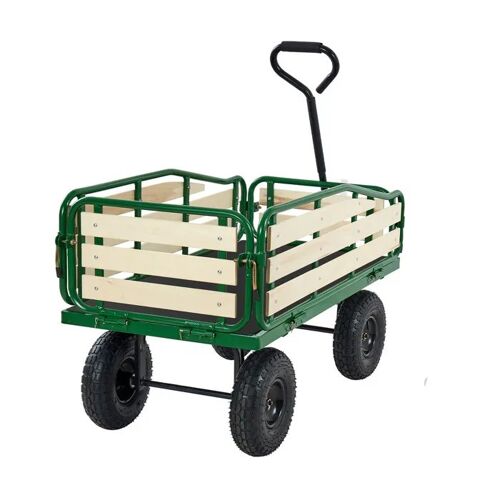 Chariot À Tirer - Duoku - Tc4201 - Tout-Terrain - Panneaux En Bois - Poignée Réglable