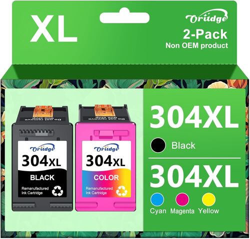 304XL 304 XL Cartouches d'encre Remplacement pour Cartouche Encre HP 304XL pour HP Envy 2625 2655 3700 2620 2630 3720 3730 Deskjet 3760 2630 3750 2620 2622 3762 3730 3733 3735 3764 (1 Noir,1 Couleur)