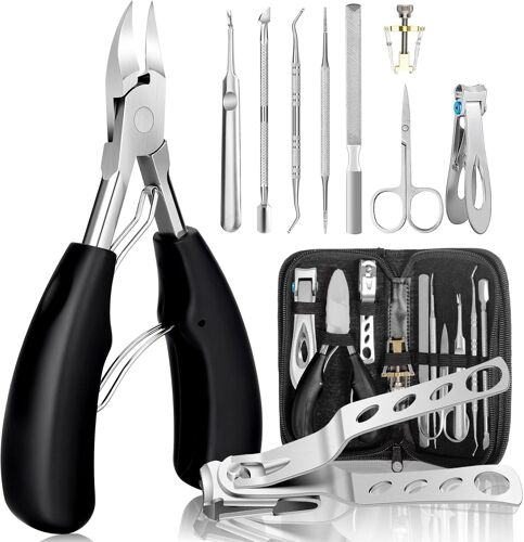 Coupe Ongle 10 Pièces, Ensemble Professionnel En Acier Inoxydable Pour Manucure Et Pédicure,Coupe Ongle Pour Les Ongles Épais Et Incarnés,Coupe Ongle Pied Noirs Adaptés Aux Personnes Âgées 