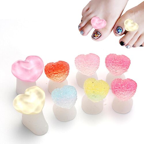 Séparateurs D'orteils Pédicure, Séparateurs D'orteils Pour Vernis À Ongles, 8pcs Séparateurs D'orteils Pour Nail Art, Séparateur D'ongles, Séparateur D'orteils En Forme De Fleu, (En Forme De Coeur) 