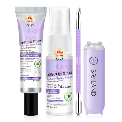 Kit Colle Faux Ongle Complet; 20 G Colle Capsule Avec 60 Ml Dissolvant, Lampe A Ongle Et Outile Professionel Pour Enlever Vernis Semi Permanent Rapide Et Soin Ongle 