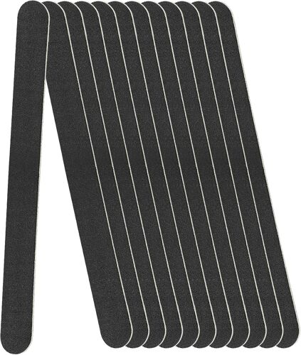 Lot De 12 Limes À Ongles Noire, Double-Face Lime A Ongle Avec Des Grains De 100/180, Nail File Lavable Et Pour La Manucure, Toilettage Des Animaux, Maison, Soins Et Coiffage Des Ongles 