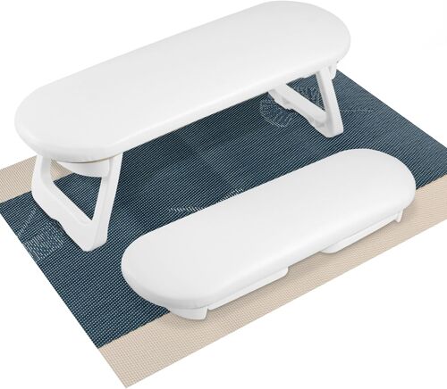 Repose-Bras Pour Ongles, En Cuir Synthétique, Antidérapant, Support Pliable Et Éponge À Rebond, Pour La Conception Des Ongles, Le Soin Des Ongles, Blanc 