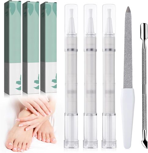 Lot De 3 Soins À Ongles Avec Lime À Ongles, Stylo De Soin Des Ongles, Stylo À Huile Pour Ongles, Soin Des Ongles, Huile Nutritionnelle Pour Ongles, Avec Vitamine E Et Aloe Vera,Pour Ongles Et Orteils 