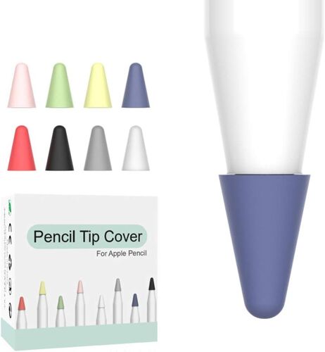 Pointe de Rechange Compatible avec Apple Pencil, 8 Pack Pointe de Remplacement Compatible avec Protecteur de Apple Pencil 1ère et 2ème Génération Silicone Couverture de Nibs pour iPad Pro