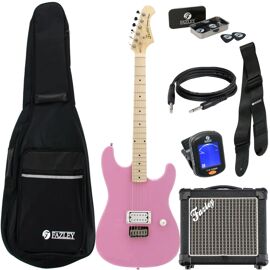 Fazley Custom Series Hot Rod V2 Ftd182 Shell Pink Pack Débutant Guitare Électrique