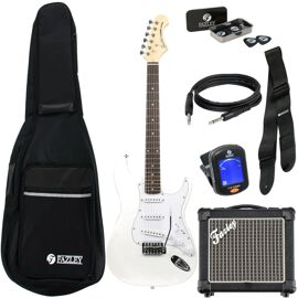 Fazley Classic Series Fst118 White Pack Débutant Guitare Électrique