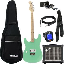 Fazley Custom Series Hot Rod V2 Ftd182 Surf Green Lh Pack Débutant Guitare Électrique