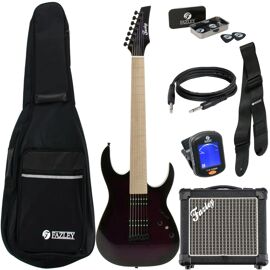 Fazley Modern Series F7s Transparent Purple Pack Débutant Guitare Électrique
