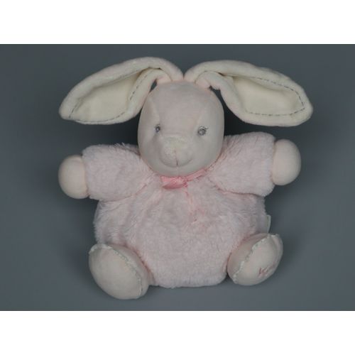 Doudou lapin boule Kaloo rose fourrure Perle