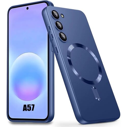 Coque pour Samsung Galaxy A57 5G, Silicone Liquide Antichoc avec Anneau Magnétique Bleu Marine - E.F.Connection